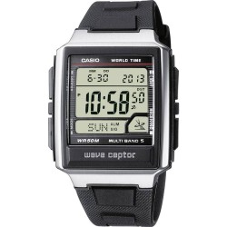 Casio Zendergestuurd Horloge WV-59E-1AVEG (l x b x h) 48.3 x 39 x 12.5 mm Zilver Materiaal (behuizing): RVS, Hars Materiaal (armband): Hars