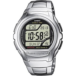 Casio Zendergestuurd Horloge WV-58DE-1AVEG (l x b x h) 53.4 x 43.7 x 12 mm Zilver Materiaal (behuizing): RVS, Hars Materiaal (armband): RVS